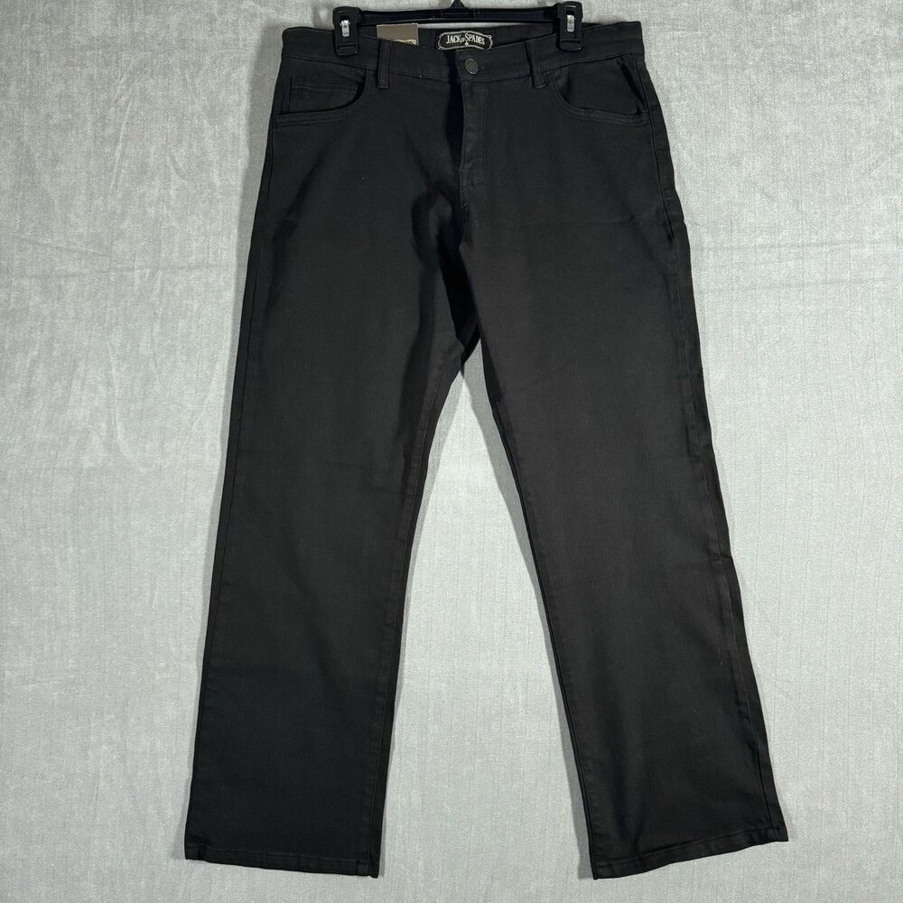 Jack of Spades High Roller Mens Pants 33x30 Black Twill Straight Leg *NWT*